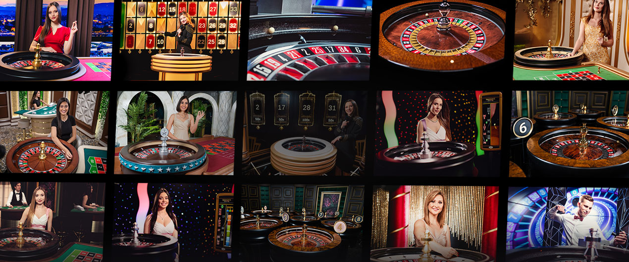 Live roulette wheel and table